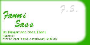 fanni sass business card